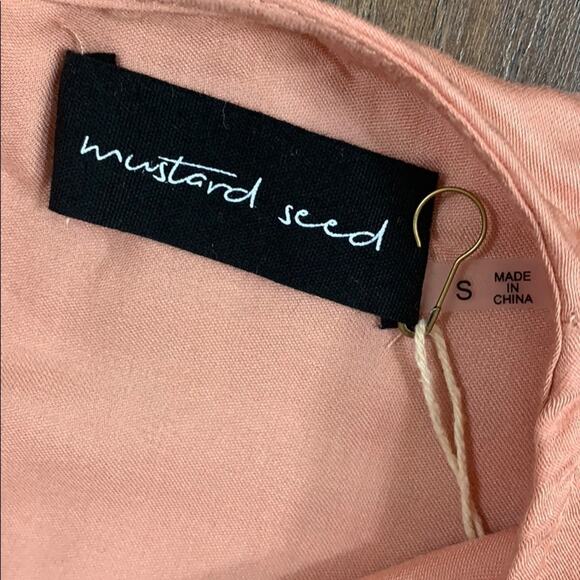 Mustard Seed peach peasant sleeved blouse - Picture 2 of 3